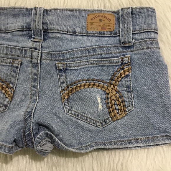 Hydraulic denim super low metro distressed jean shorts size 7/8 - Picture 1 of 7
